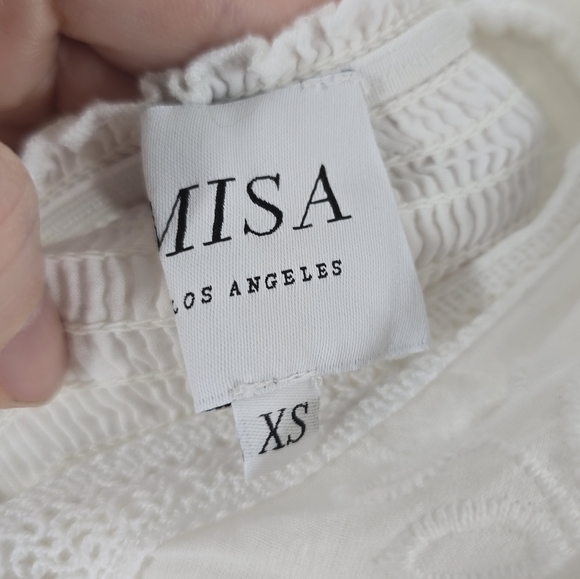 Misa Los Angeles Althea 100% White Cotton Coverup Dress XS - Picture 9 of 13